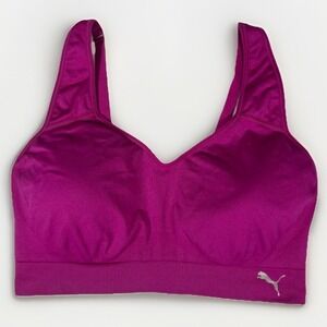 Puma Womens Sports Bra Womens XL Hot Pink Seamless Racerback Adjustable Straps